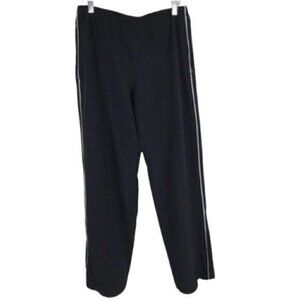 Lucy Flex Track pants black with White stripe up sides w/ Pockets  Size small